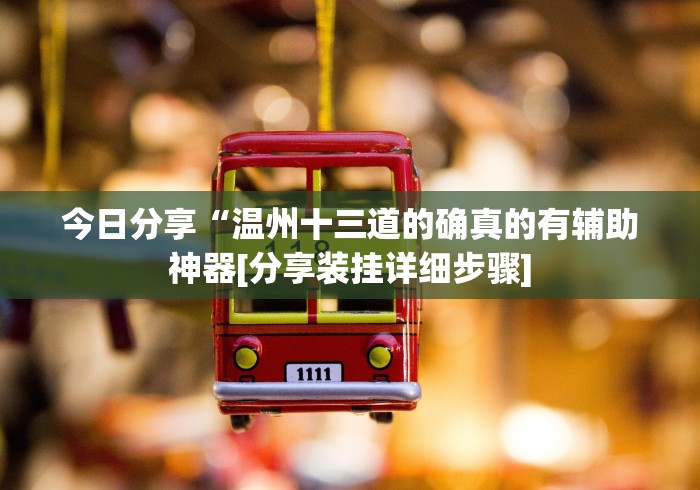 今日分享“温州十三道的确真的有辅助神器[分享装挂详细步骤]